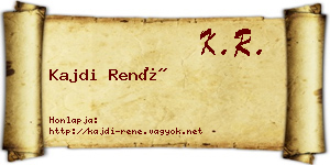 Kajdi René névjegykártya
